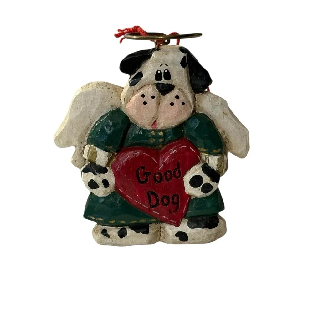 Eddie Walker Dog Angel Christmas Ornament Heart Good‎ Dog Halo Cottage Animal